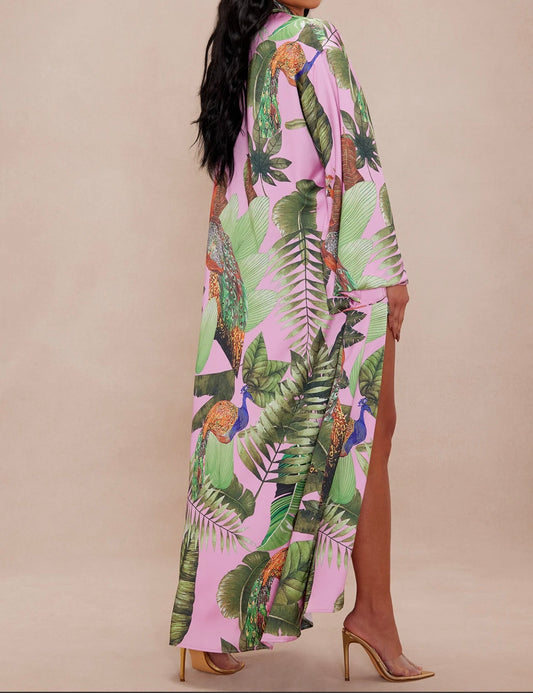 GIZELE KIMONO-SHORT SET ( Pink )