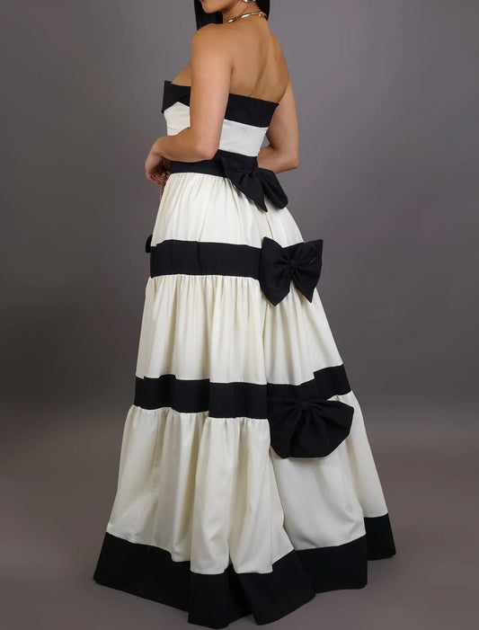 LEELA MAXI DRESS ( Black/white )