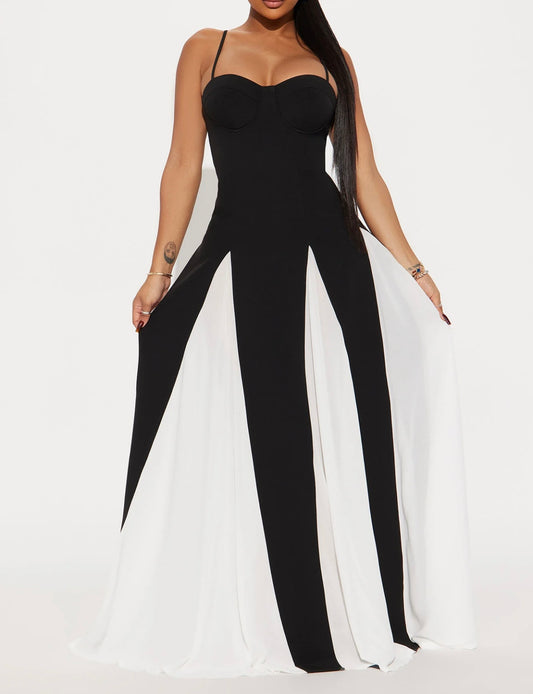 SPOTLIGHT MAXI DRESS ( Black/White )