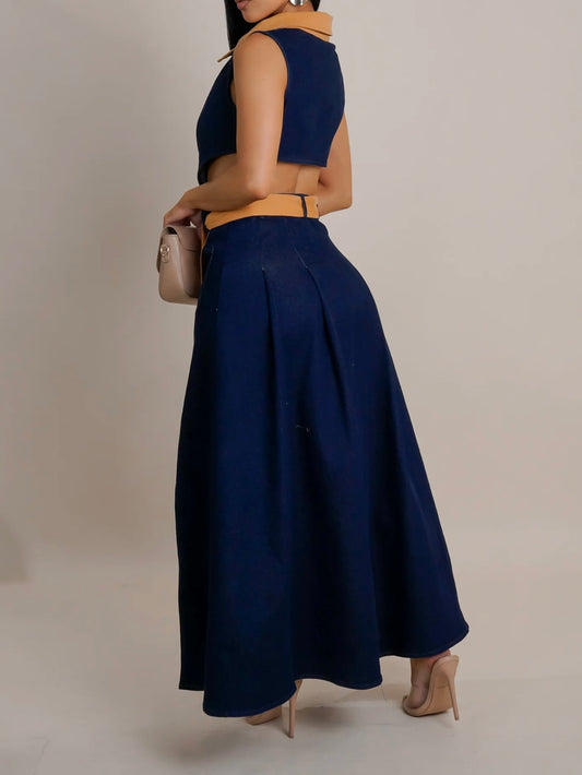 ELLIS MIDI DENIM DRESS