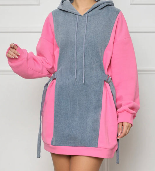 AM GOOD MINI DRESS ( Pink/Denim )