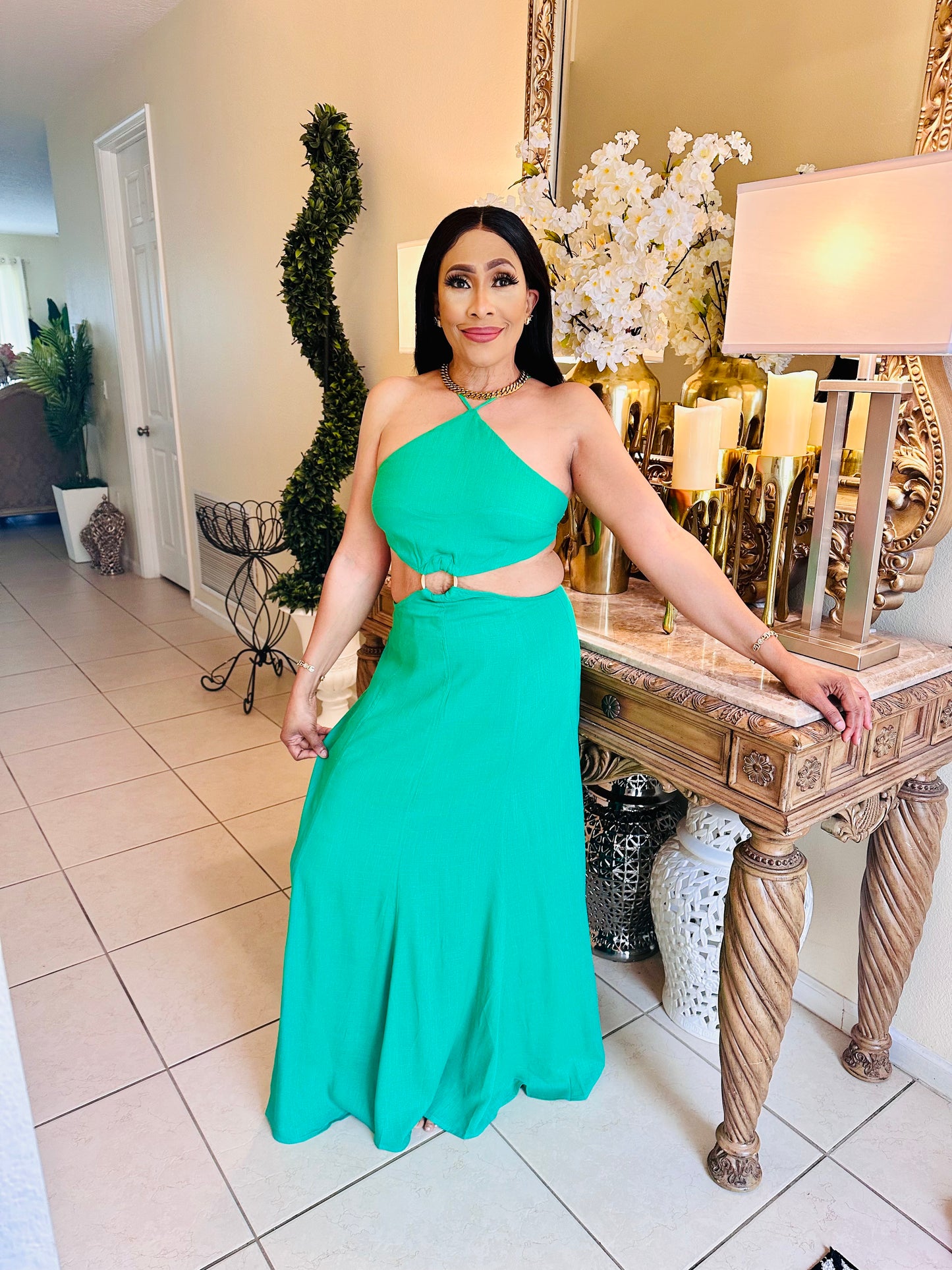 ALL FOR IT MAXI DRESS ( Green )