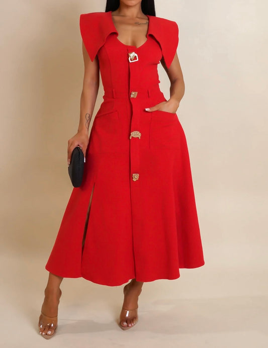 MAKENZIE MIDI DRESS ( Red )