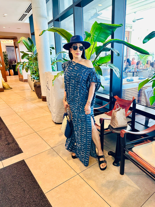 DISCOVERED DENIM DRESS ( Dark Blue )