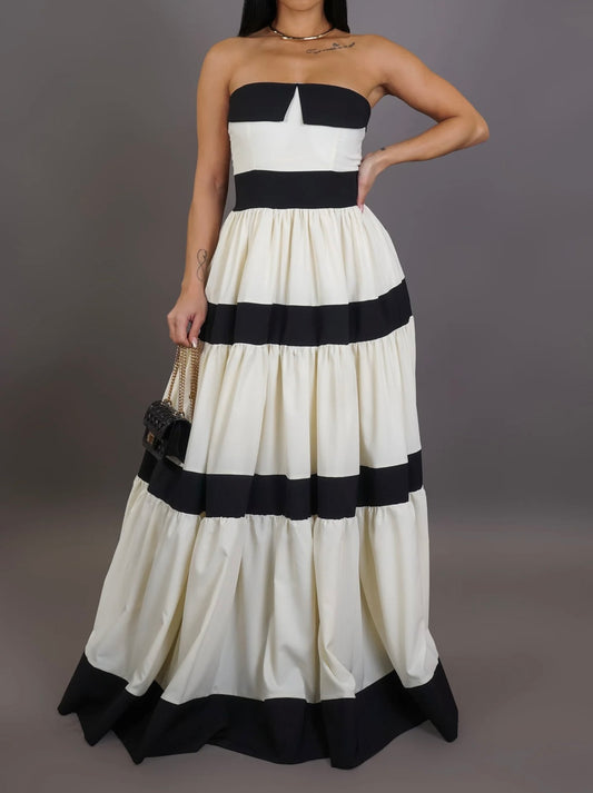 LEELA MAXI DRESS ( Black/white )