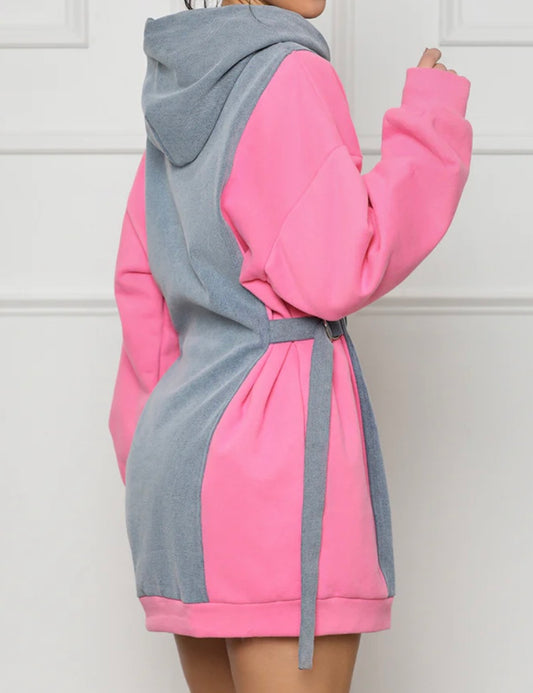 AM GOOD MINI DRESS ( Pink/Denim )