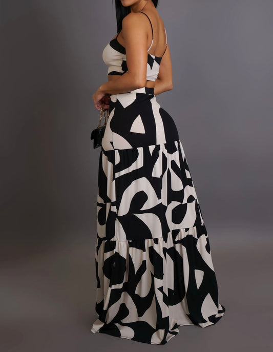 MEEKAS SKIRT SET ( Black/Cream )