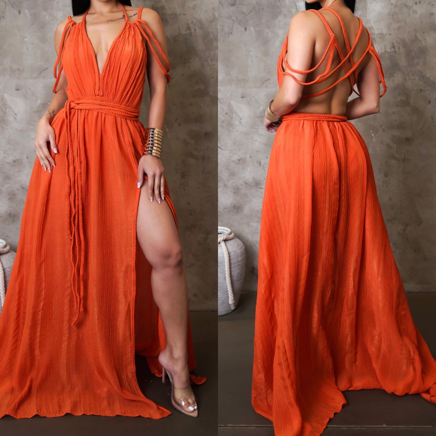 PRIORITY MAXI DRESS ( Orange )