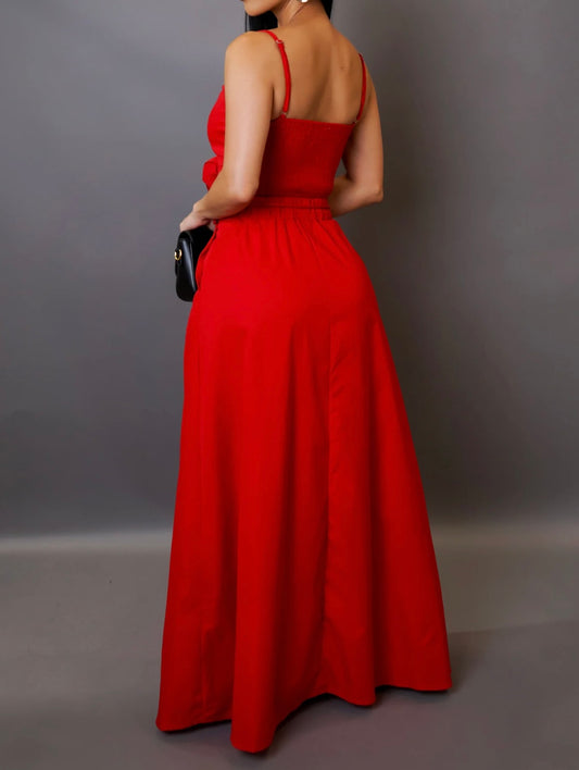 MEEKA SKIRT SET ( Red )