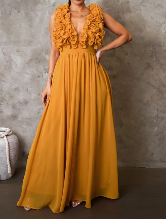 KIALEA MAXI DRESS ( Mustard )