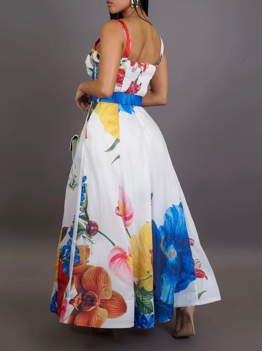BLOSSOM FLORA MAXI DRESS ( White )