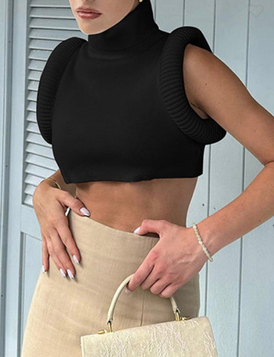 CHECK ME OUT CROP TOP ( Black )