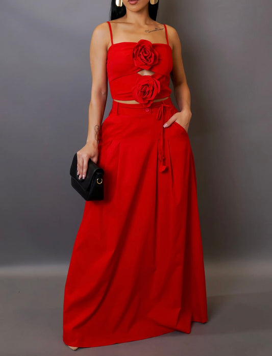 MEEKA SKIRT SET ( Red )