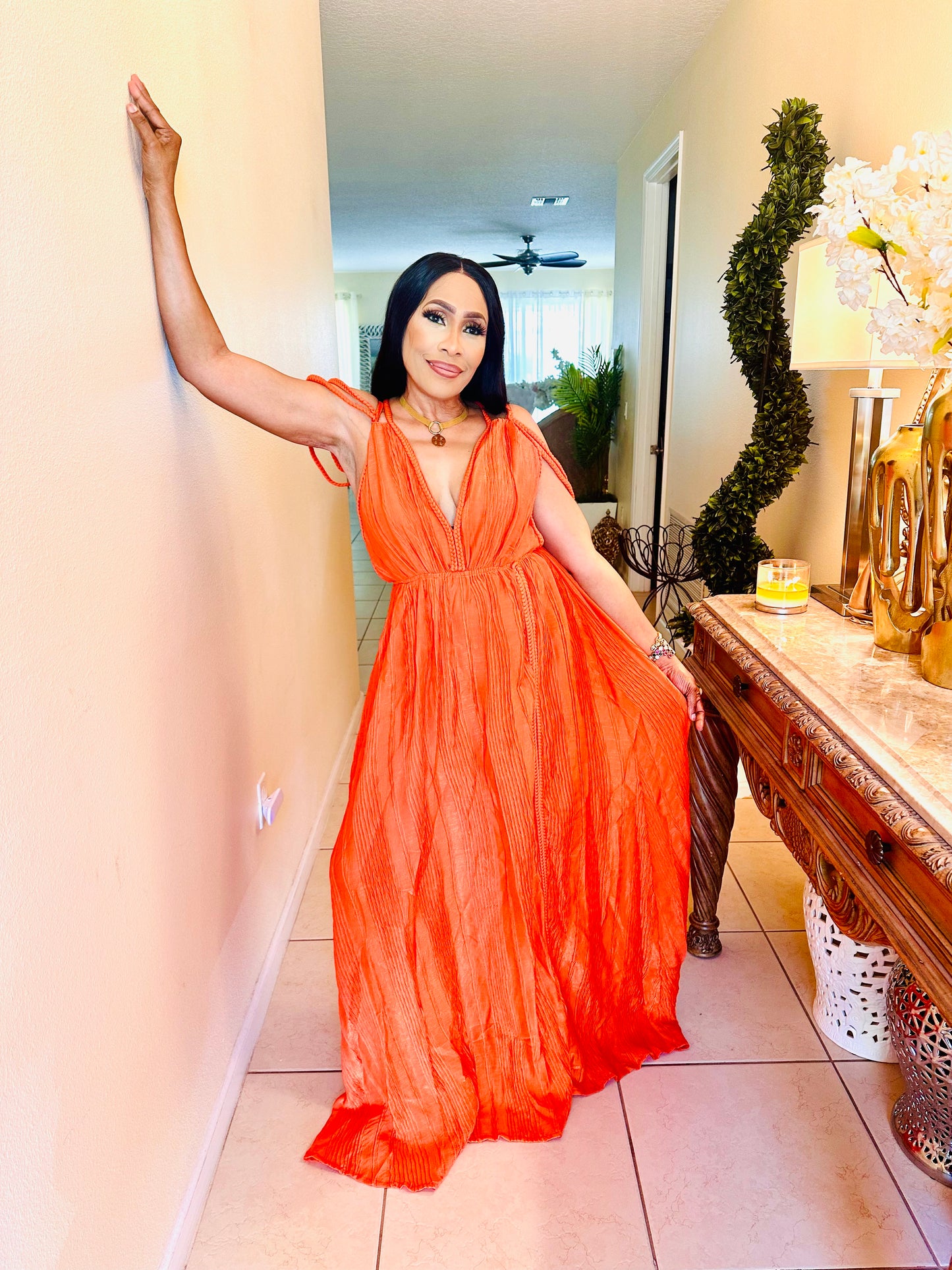 PRIORITY MAXI DRESS ( Orange )