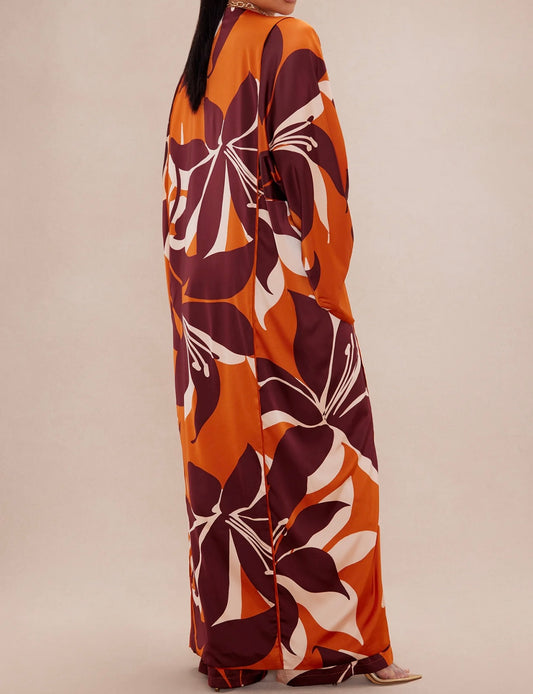 GEE GEE SATIN KIMONO ( Rust )