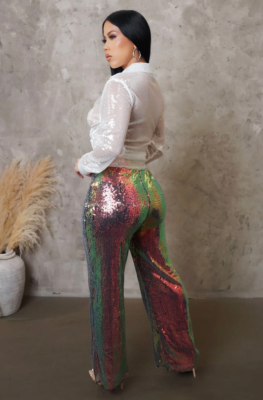 STARTING NOW PANTS ( Sequins Multi )
