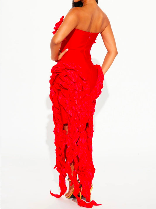 MAKE IT HAPPEN MINI DRESS ( Red )