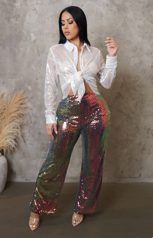 STARTING NOW PANTS ( Sequins Multi )