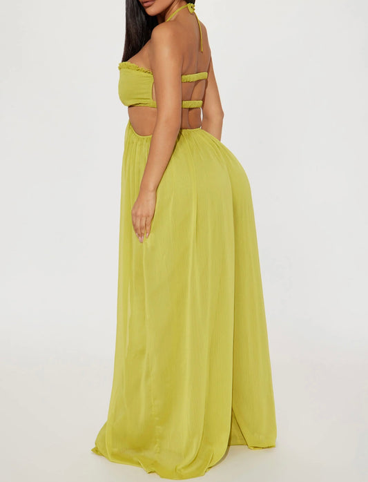 Halter Neck Wide Leg Jumpsuit