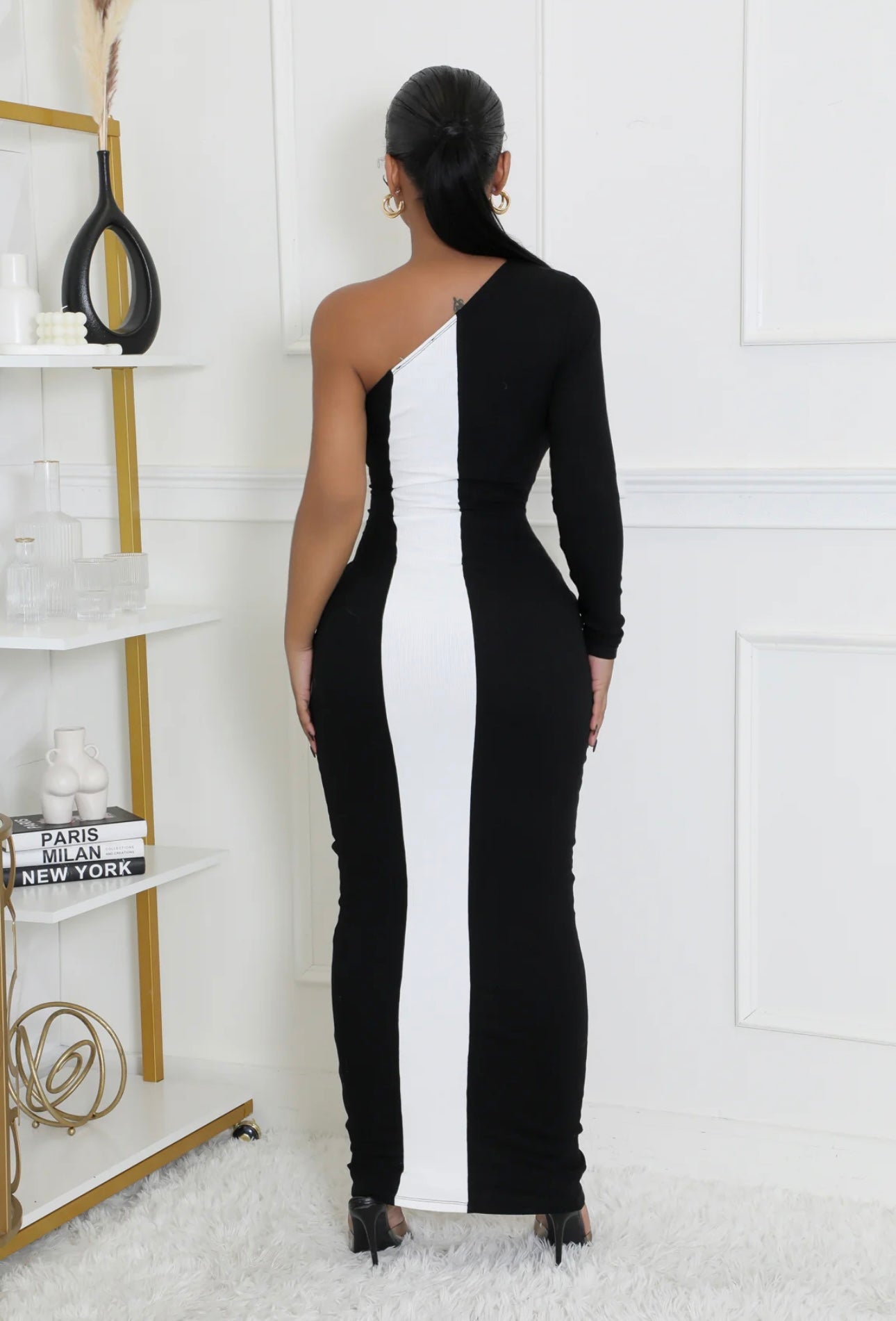 SUPRIE MAXI DRESS ( Black/White )