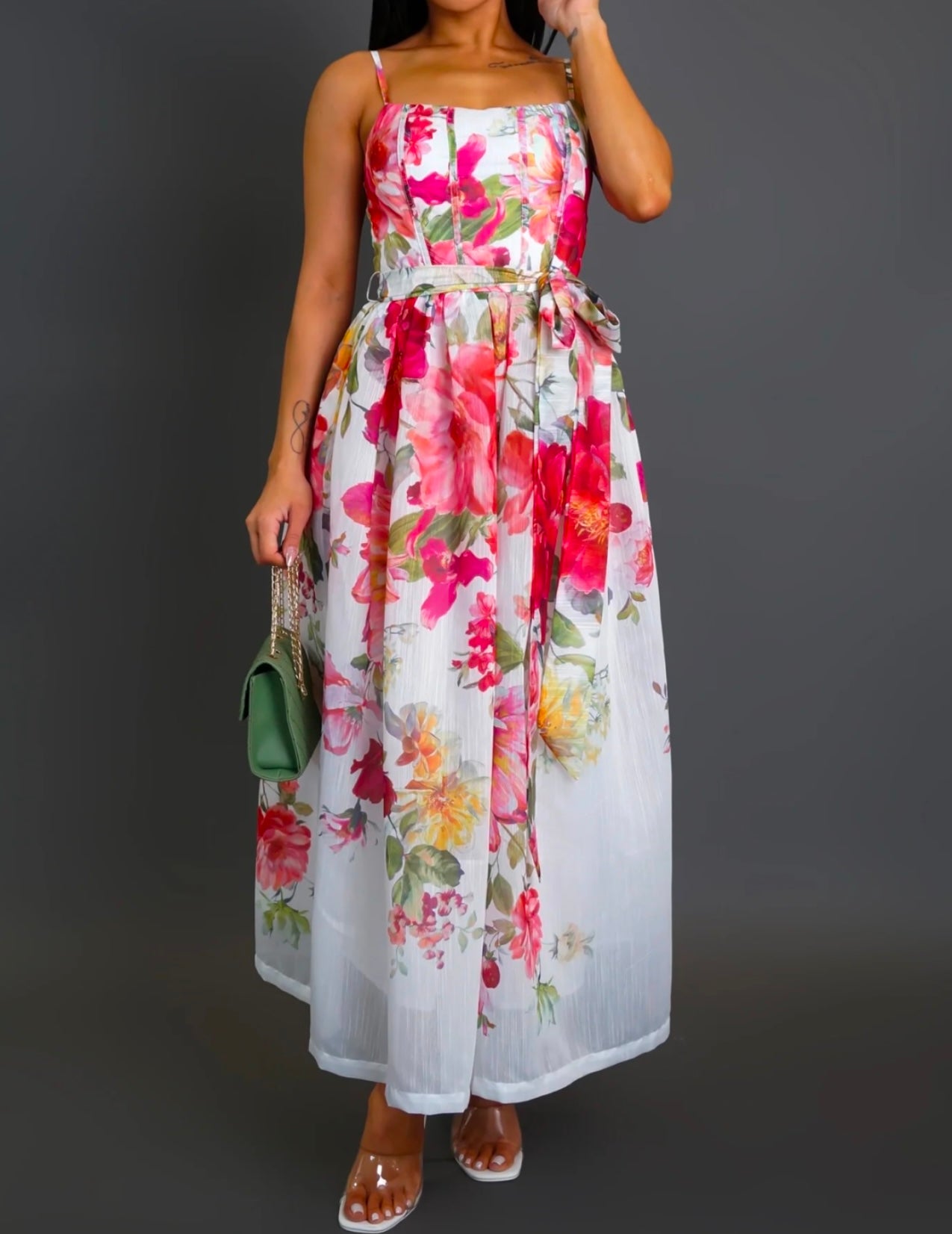 CUPID MAXI DRESS ( Red/White )