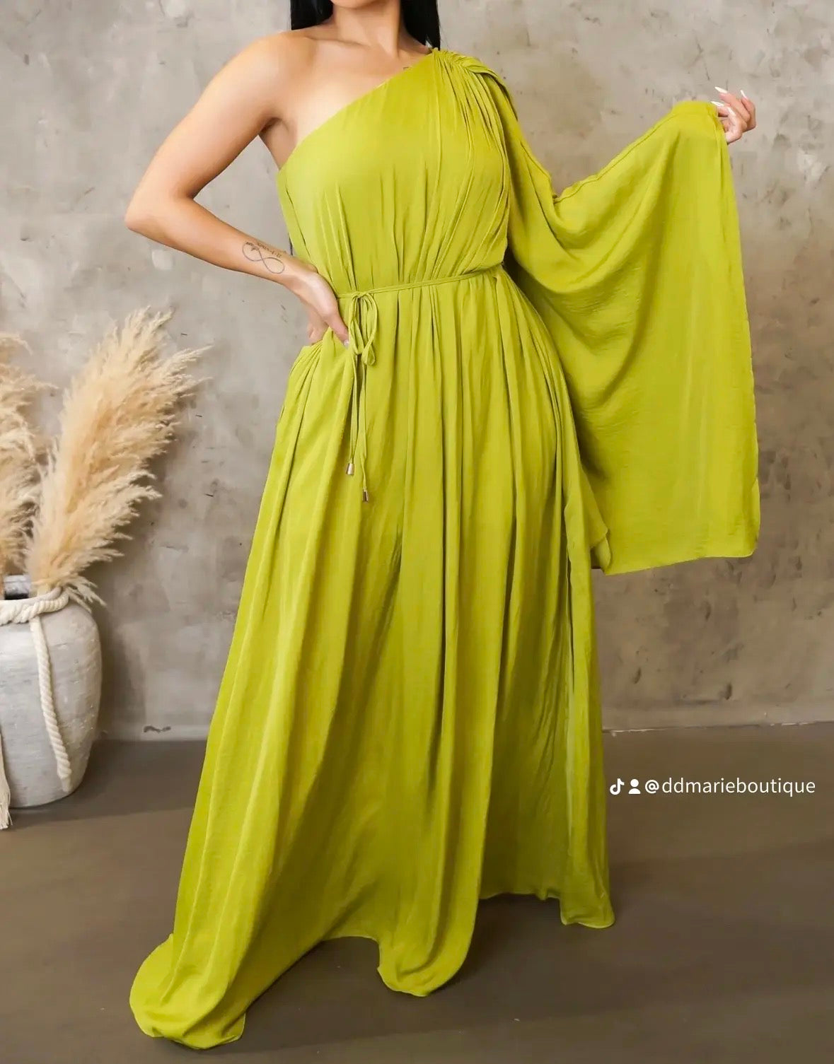 VERONA MAXI DRESS ( Lime Green )
