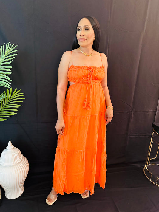 LETS GO MAXI DRESS ( Orange )