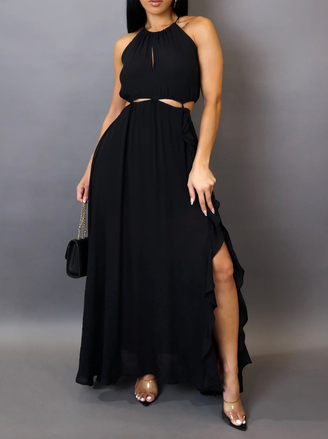 TISHA MAXI DRESS ( Black )