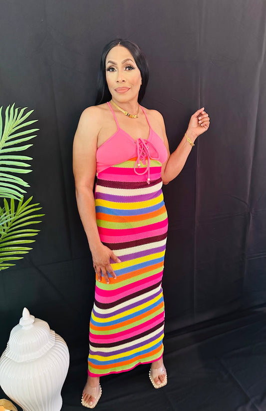 BEACHES MAXI DRESS ( Pink )