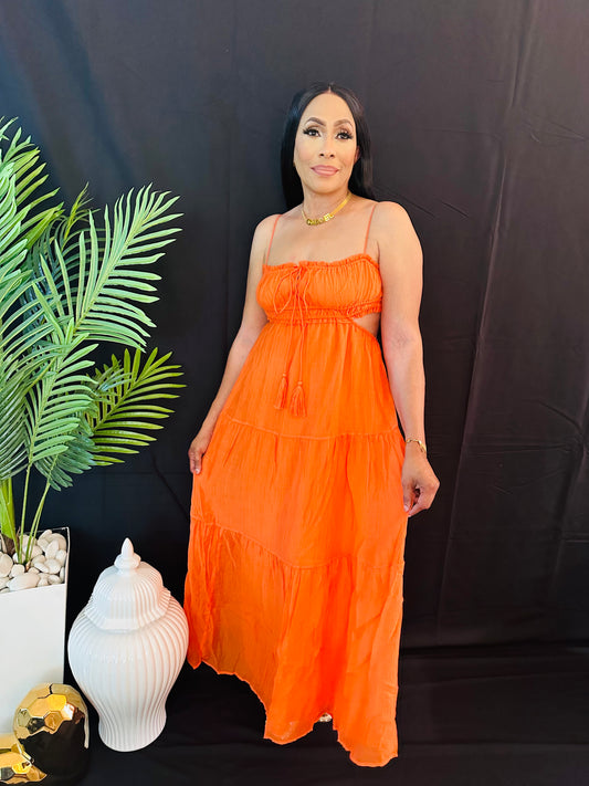 LETS GO MAXI DRESS ( Orange )